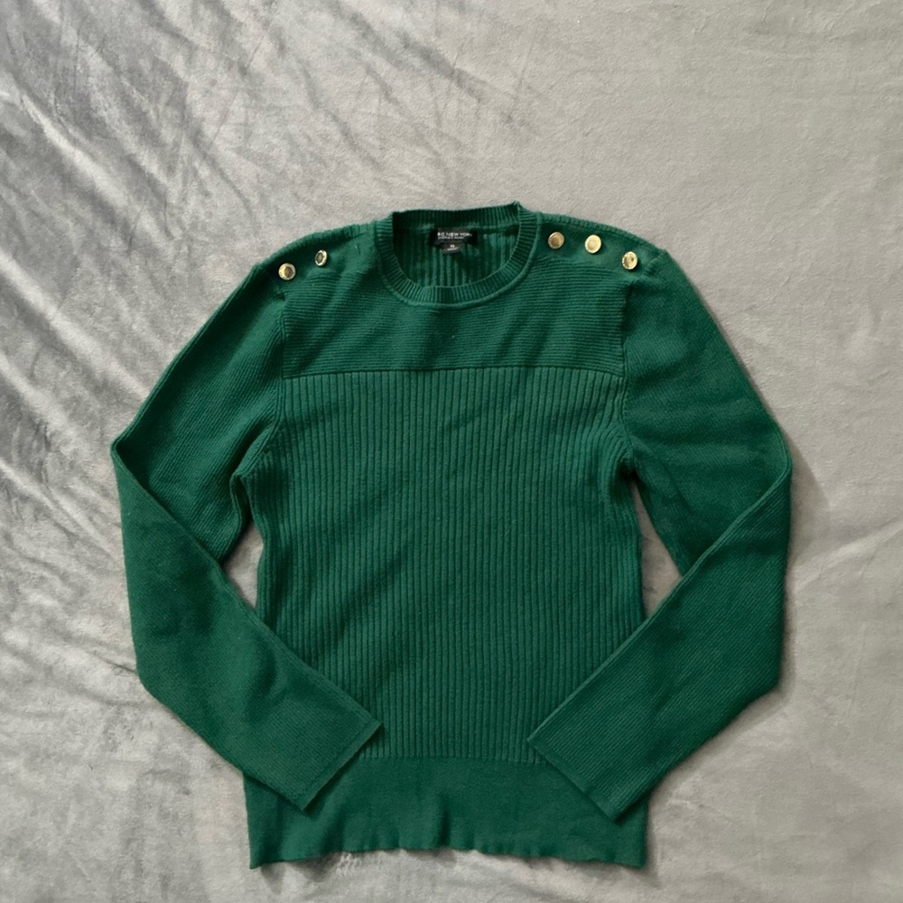 Marc New York - Dark Green Ribbed Sweater (Super Streachy, Long Sleeved)